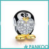Playful Penguin 925 Sterling Silver Charms Bead Fit Pankoo Bracelet Gift thumbnail-2