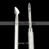 2Pcs Stainless Steel Nail Art Cuticle Spoon Pusher Remover Manicure Pedicure Tool Set