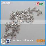 New Design Flower Crystal Rhinestone Lace Appliues for Shinning