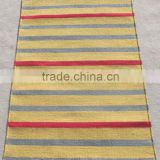 Flat weave Stripes design Hemp (Millspun) and Wool dhurrie rug