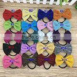 Fabric Bow Hairband 4inch Glitter Bow with Black Hairband for Baby Girls Hair Accessories