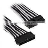 24 Pin ATX Mainboard Extension Cable Braided Sleeved Cable 30cm Black / White