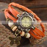 Xianjian Girlish Watch Factory Wholesale, Leaf Pendant Student Watch, Fashion Retro Genuine Leather Long Wristband Watch thumbnail-5