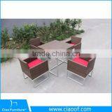 Plastic Rattan Furniture Aluminum Outdoor Furniture Wicker Armest Dining Chair thumbnail-4