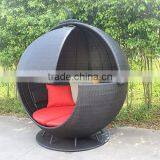 Special Design Rattan Furniture Rotatable Black Apple Sunbed thumbnail-4