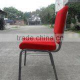 Red Color Utility Iron Metal With Shaped Cotton Church Chair thumbnail-2