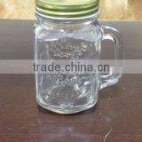 400ml 13oz Pump Lid Glass Mason Jar With Handle Wholesale thumbnail-1