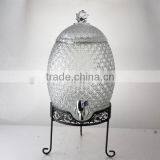 10L Glass Beverage Dispenser Juice Dispenser With Metal Stand thumbnail-1