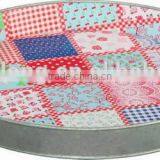 Round Galvanized Zinc Metal Serving Tray/ Party Tray thumbnail-3