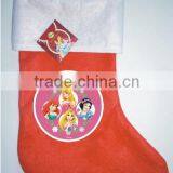 New Premium Type of Polyester Sock Felt Christmas Stocking Hanger With Machine Printed Cartoon Character Made in China thumbnail-3