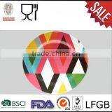 Geometry Melamine Dinner Plates,Round Shape Melamine Colorful Plate thumbnail-1
