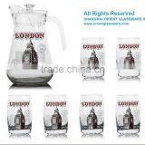 1300ml 1000ml Halloween Christmas Fruit Color Printing Jug Set and Water Glass Jug Set and Glass Carafe and Decanter thumbnail-1