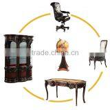 New Arrival French Imperial Style Wood Carving Office Desk With Armchair and Bookcase BF12-03274b thumbnail-2