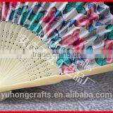 Promotional Cotton Cloth Hand Fan With Butterfly thumbnail-5