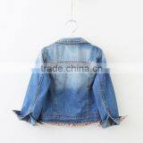 2017 Girls Faded Denim Jacket Kids Jeans for Autumn thumbnail-2