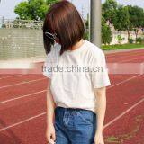 Women's Solid Color Embroidered T-shirt Simple Fashion T-shirt Custom thumbnail-1