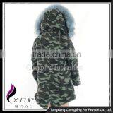 CX-G-P-07A Raccoon Fur Hooded Genuine Rex Rabbit Fur Lined Parka With Fur Jacket thumbnail-3