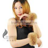CX-A-11A Wholesale In-stock New Luxury Coat Genuine Fox Fur Cuffs Leather Bracelet thumbnail-5