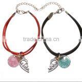 Simple Design 8 Steel Charm Genuine Leather Bracelet Custom Mens and Women 8 Charm Leather Bracelets for Valentine's Gifts 2017 thumbnail-3