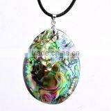High End Handmade Stripe Sea Shell Pendant Necklace Carved Abalone Shell Necklace for Engagement Return Gift thumbnail-5