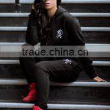 Hot Sale Tapered Jogger Pants Black 100% Cotton Fleece Sweatpants Women's Tracksuit Bottoms thumbnail-2