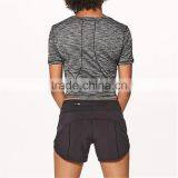 Custom Soft Blank Heather Gray Bamboo t Shirt for Womens Hot Tops in Gym thumbnail-2