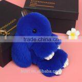 100% Real Genuine Rex Rabbit Furs Keychain Pendant Bag Car Charm Tag Cute Mini Rabbit Toy Doll Real Fur Monster Charms thumbnail-4