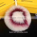 2016 Fashion Handmade Initial Pom-Pom Keychains/15cm Charm Pluffy Ball Keychains of Real Fox Fur for Bag/With Capital Letter A-Z thumbnail-3