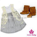 Whoelsale Suede Kids Cowboy Boots Tassel Moccasins Boots Baby Cowboy Boots thumbnail-3