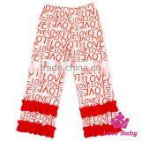 2017 Valentine's Day Set Baby Girl Clothing Set Letter Printed Long Sleeve Ruffle Bottom Children Top + Pant Matching Sets thumbnail-3