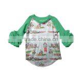 Easter Ruffle Raglan Bunny Shirts Baby Shirts Children Icing Ruffle Clothing With Bunnies thumbnail-1