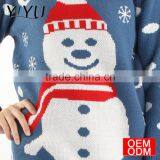 Custom Women Party Knitwear Long Sleeve Smiley Snowman Christmas Sweater thumbnail-5