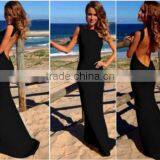 Wholesale Customized Women 100% Cotton Multi Color Striped Long Maxi Dress thumbnail-6