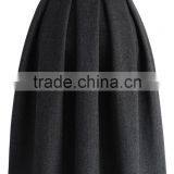 2016 Guangzhou Shandao Brand Name New Aututmn Fashion Women Ruffle Keen Length High Waist Dark Grey Cotton Formal Skirts Designs thumbnail-5