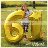 40 Inch Gold Silver Color Foil Number Balloons for Party Decoration thumbnail-3