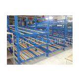 50KG material storage racks for conveyor carton , turn box piece picking gravity flow racks