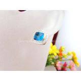 Серьги из 925 пробы серебра с голубым топазом thumbnail-2