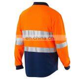 OEM Service High Visibility Long Sleeve Reflective Safety Polo Shirt Custom thumbnail-3