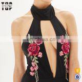 OEM Embroidery Swimsuit Cover up Black Swimsuit thumbnail-4