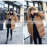 2017 New Winter Korean Loose Large Size Thick Plush Cotton in the Long Section of Large Fur Collar Jacket thumbnail-3