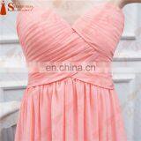 2016 Free Shipping Bridesmaid Dresses Coral Chiffon Sweetheart Cheap Brides Maid Dress Real Photo thumbnail-6