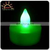 Halloween Item Green Color LED Light up Flashing Plastic Candle