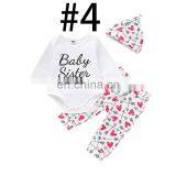 2019 Cactus Alpaca Boys White Rompers Outfits & Kids Cactus Full Print Pants & Baby Headband 3pc Set thumbnail-3