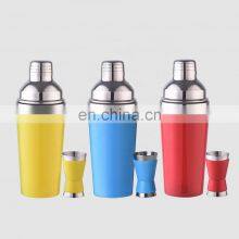 Creation Factory Direct Custom Various Colors Bartender Kit Barware Bar Tool Set 450ml Double Wall Plastic Cocktail Shaker