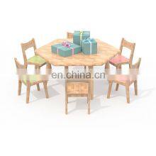 Kids Study Table and Chairs Kindergarten Classroom Furniture Nursery Wooden Furniture Sets thumbnail-5
