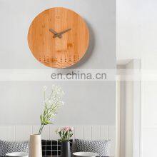 Environmental Premium Round Bowl Shaped Bamboo With Wavy Line Analog Wall Clock