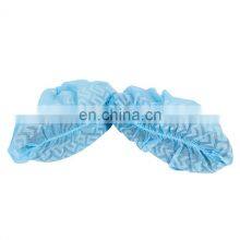 Disposable nonwoven PP blue shoecovers anti-skid with elastic and print shoecovers wholesale blue white