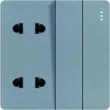 Grey Color 2gang 1way Wall Switch With Led Indicator thumbnail-3
