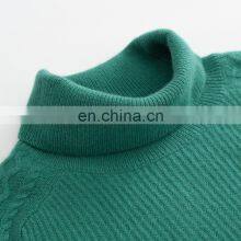 Women's Casual Winter Cashmere Turtleneck Sweaters Custom Rib Knitted Mock Neck Jumper Solid Pattern Pullovers With OEM Service thumbnail-4