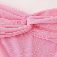 Summer New European and American Cross-border Foreign Trade Women's Clothing Sexy Pleated Solid Color Strapless With Scarf Long Skirt thumbnail-3
